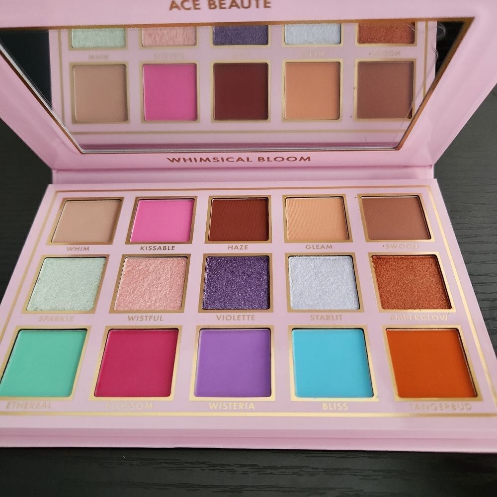 Ace Beaute Whimsical Bloom Eyeshadow Palette Vibrant Colors 15 Shades